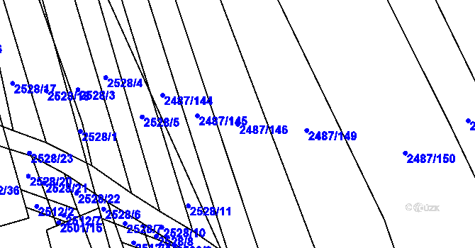 Parcela st. 2487/146 v KÚ Třemošná, Katastrální mapa