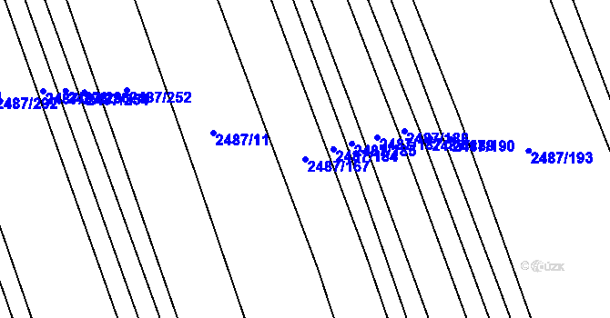 Parcela st. 2487/167 v KÚ Třemošná, Katastrální mapa