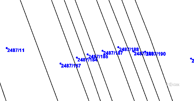 Parcela st. 2487/186 v KÚ Třemošná, Katastrální mapa