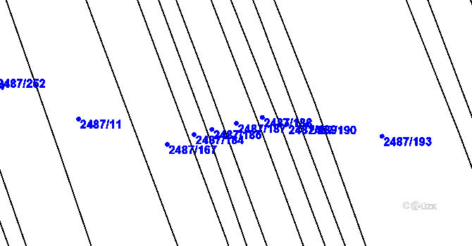 Parcela st. 2487/187 v KÚ Třemošná, Katastrální mapa