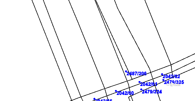 Parcela st. 2487/205 v KÚ Třemošná, Katastrální mapa