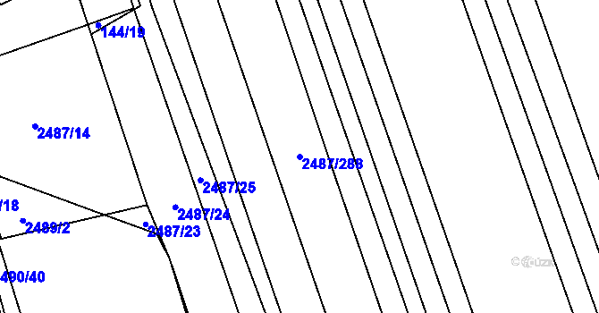 Parcela st. 2487/288 v KÚ Třemošná, Katastrální mapa