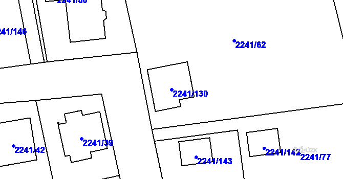 Parcela st. 2241/130 v KÚ Třemošná, Katastrální mapa