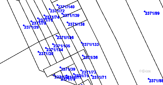 Parcela st. 2371/133 v KÚ Třemošná, Katastrální mapa