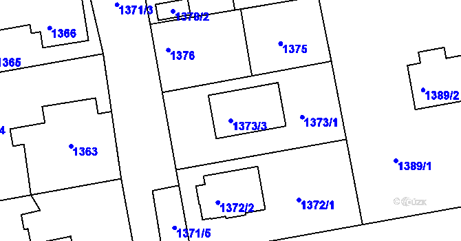 Parcela st. 1373/3 v KÚ Třemošná, Katastrální mapa