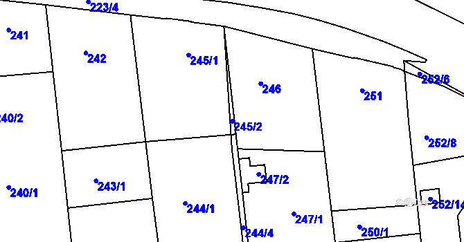 Parcela st. 245/2 v KÚ Třemošná, Katastrální mapa