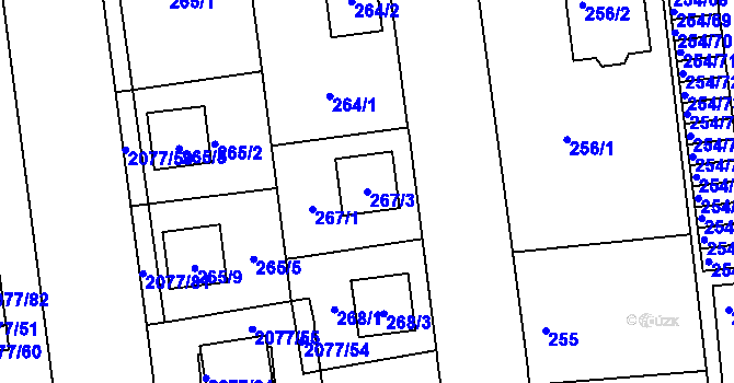Parcela st. 267/3 v KÚ Třemošná, Katastrální mapa
