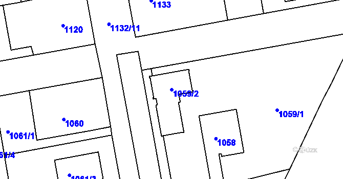 Parcela st. 1059/2 v KÚ Třemošná, Katastrální mapa