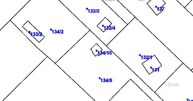 Parcela st. 134/15 v KÚ Třemošná, Katastrální mapa
