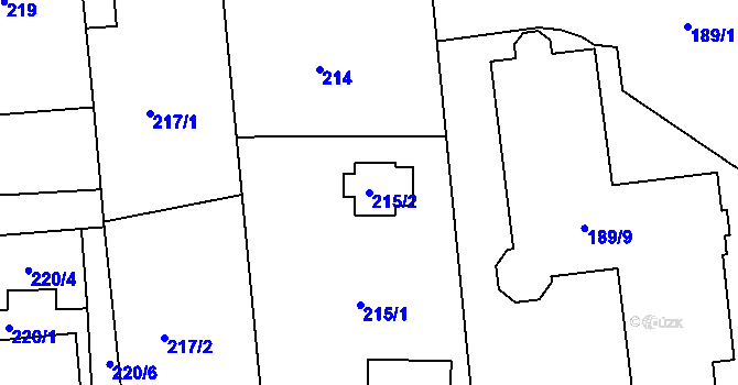 Parcela st. 215/2 v KÚ Třemošná, Katastrální mapa