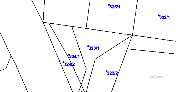 Parcela st. 323/1 v KÚ Záluží u Třemošné, Katastrální mapa