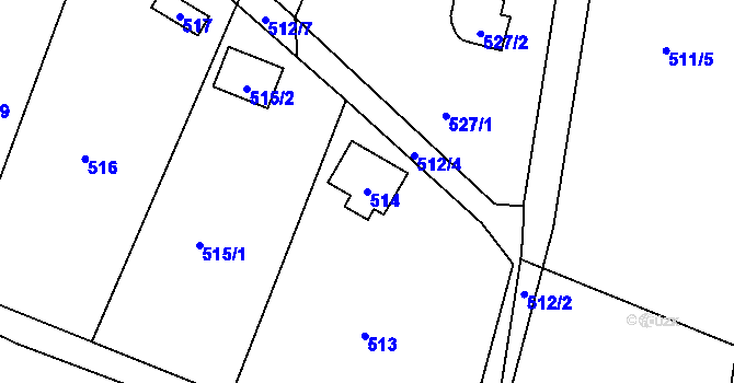 Parcela st. 514 v KÚ Záluží u Třemošné, Katastrální mapa