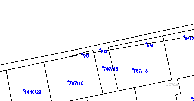 Parcela st. 9/6 v KÚ Záluží u Třemošné, Katastrální mapa