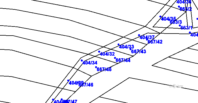 Parcela st. 404/32 v KÚ Záluží u Třemošné, Katastrální mapa