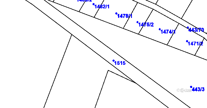Parcela st. 423/33 v KÚ Záluží u Třemošné, Katastrální mapa