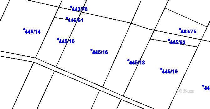 Parcela st. 445/17 v KÚ Záluží u Třemošné, Katastrální mapa