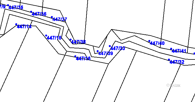 Parcela st. 447/39 v KÚ Záluží u Třemošné, Katastrální mapa