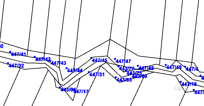 Parcela st. 447/46 v KÚ Záluží u Třemošné, Katastrální mapa