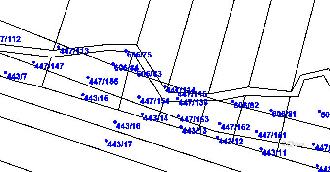 Parcela st. 447/114 v KÚ Záluží u Třemošné, Katastrální mapa