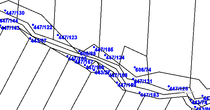 Parcela st. 447/124 v KÚ Záluží u Třemošné, Katastrální mapa