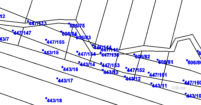 Parcela st. 447/138 v KÚ Záluží u Třemošné, Katastrální mapa