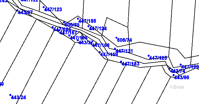 Parcela st. 447/169 v KÚ Záluží u Třemošné, Katastrální mapa