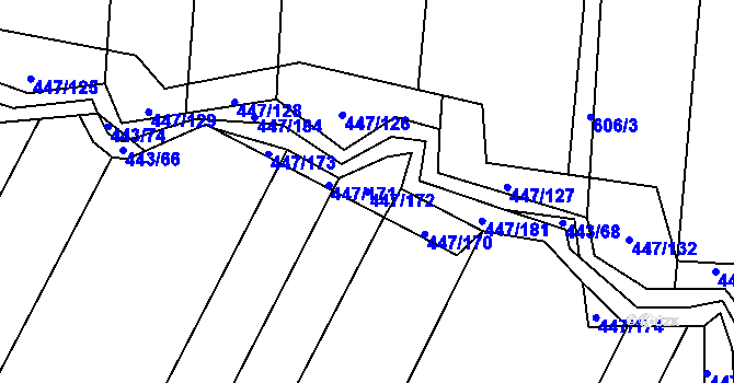 Parcela st. 447/172 v KÚ Záluží u Třemošné, Katastrální mapa