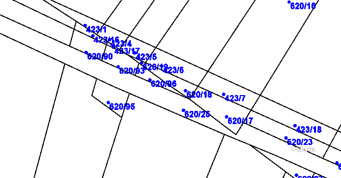 Parcela st. 620/98 v KÚ Záluží u Třemošné, Katastrální mapa