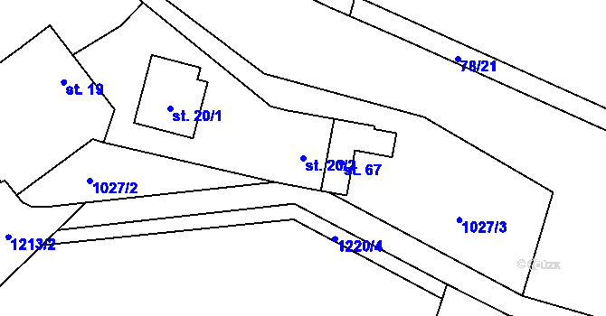 Parcela st. 20/2 v KÚ Třemošnice, Katastrální mapa