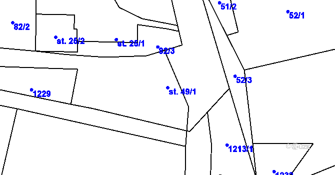 Parcela st. 49/1 v KÚ Třemošnice, Katastrální mapa