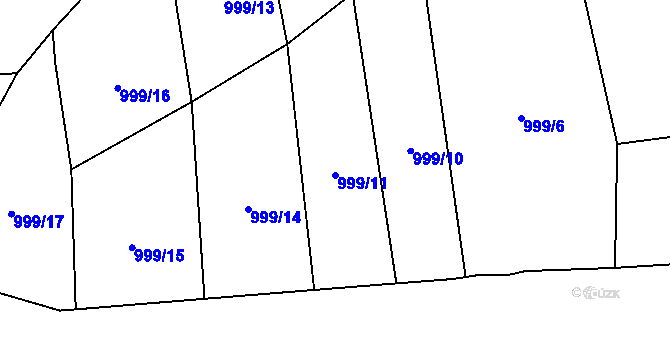 Parcela st. 999/11 v KÚ Třemošnice, Katastrální mapa