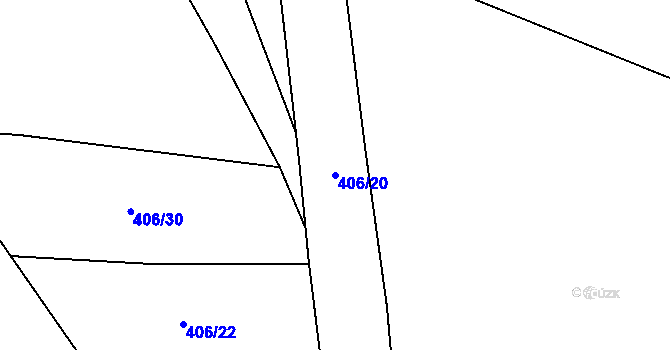 Parcela st. 406/20 v KÚ Třemošnice, Katastrální mapa