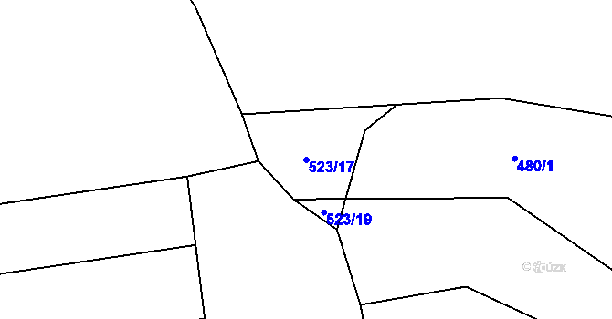 Parcela st. 523/17 v KÚ Třemošnice, Katastrální mapa