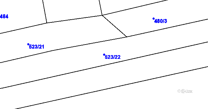 Parcela st. 523/22 v KÚ Třemošnice, Katastrální mapa