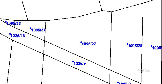 Parcela st. 1095/27 v KÚ Třemošnice, Katastrální mapa
