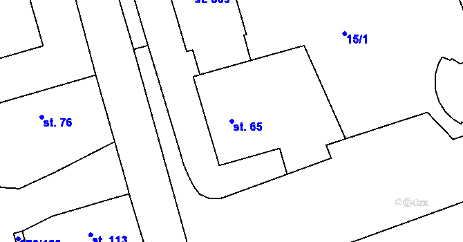 Parcela st. 65 v KÚ Třemošnice nad Doubravou, Katastrální mapa