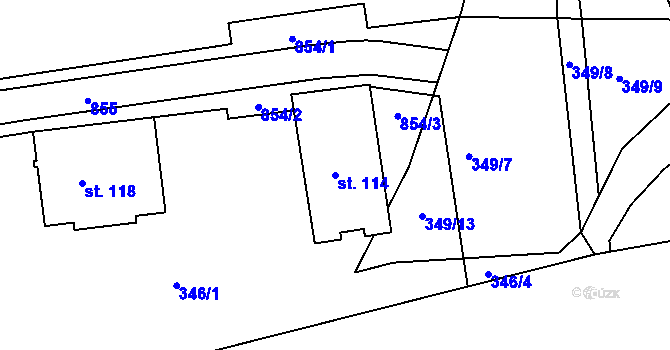 Parcela st. 114 v KÚ Třemošnice nad Doubravou, Katastrální mapa