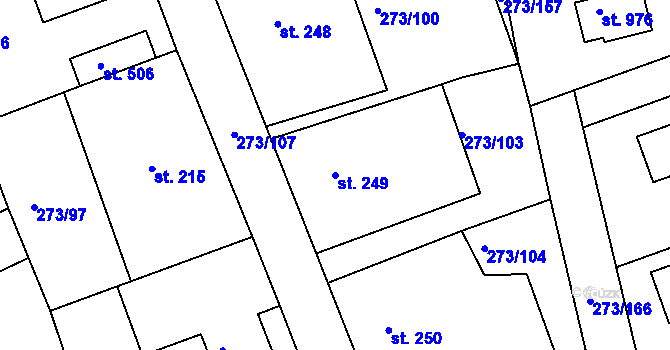 Parcela st. 249 v KÚ Třemošnice nad Doubravou, Katastrální mapa