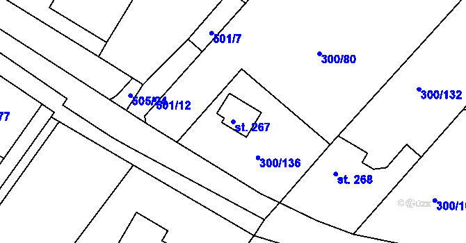 Parcela st. 267 v KÚ Třemošnice nad Doubravou, Katastrální mapa