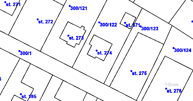 Parcela st. 274 v KÚ Třemošnice nad Doubravou, Katastrální mapa