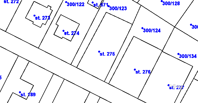 Parcela st. 275 v KÚ Třemošnice nad Doubravou, Katastrální mapa