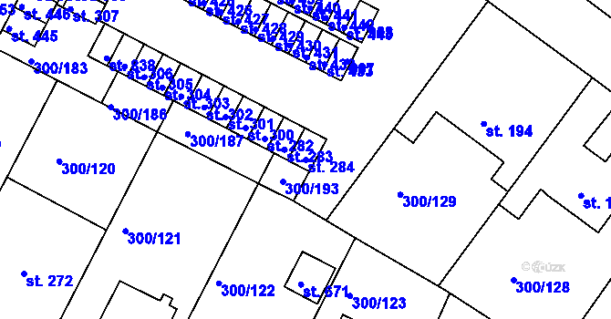 Parcela st. 284 v KÚ Třemošnice nad Doubravou, Katastrální mapa