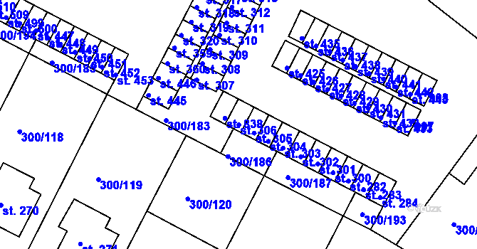 Parcela st. 306 v KÚ Třemošnice nad Doubravou, Katastrální mapa