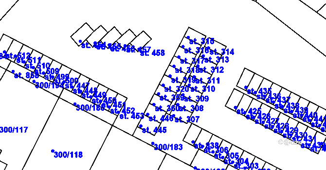 Parcela st. 320 v KÚ Třemošnice nad Doubravou, Katastrální mapa
