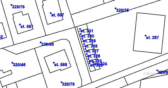 Parcela st. 328 v KÚ Třemošnice nad Doubravou, Katastrální mapa
