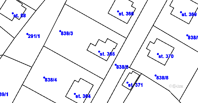 Parcela st. 365 v KÚ Třemošnice nad Doubravou, Katastrální mapa
