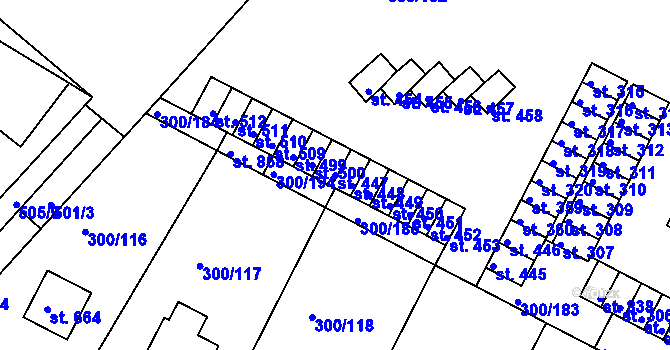 Parcela st. 447 v KÚ Třemošnice nad Doubravou, Katastrální mapa