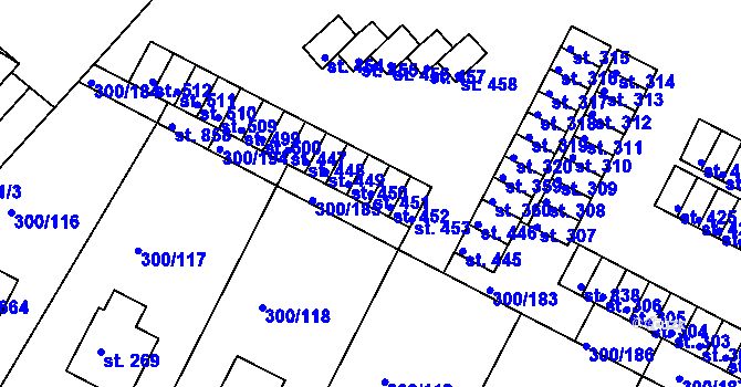 Parcela st. 451 v KÚ Třemošnice nad Doubravou, Katastrální mapa