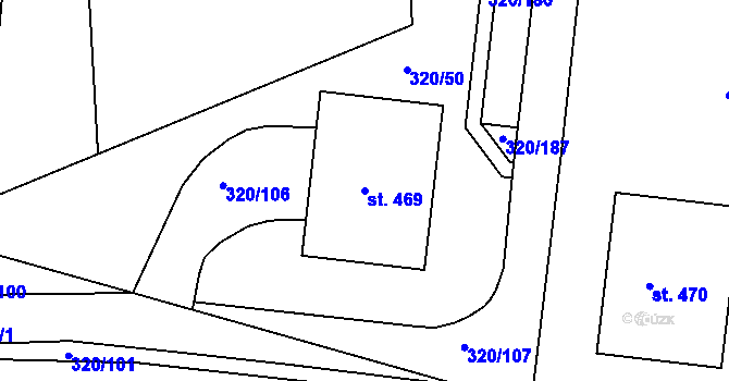 Parcela st. 469 v KÚ Třemošnice nad Doubravou, Katastrální mapa