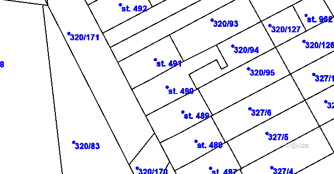 Parcela st. 490 v KÚ Třemošnice nad Doubravou, Katastrální mapa